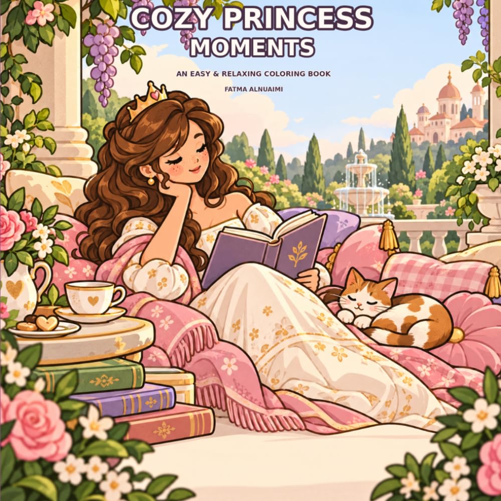 Cozy Princess Moments: An Easy & Relaxing Coloring Book